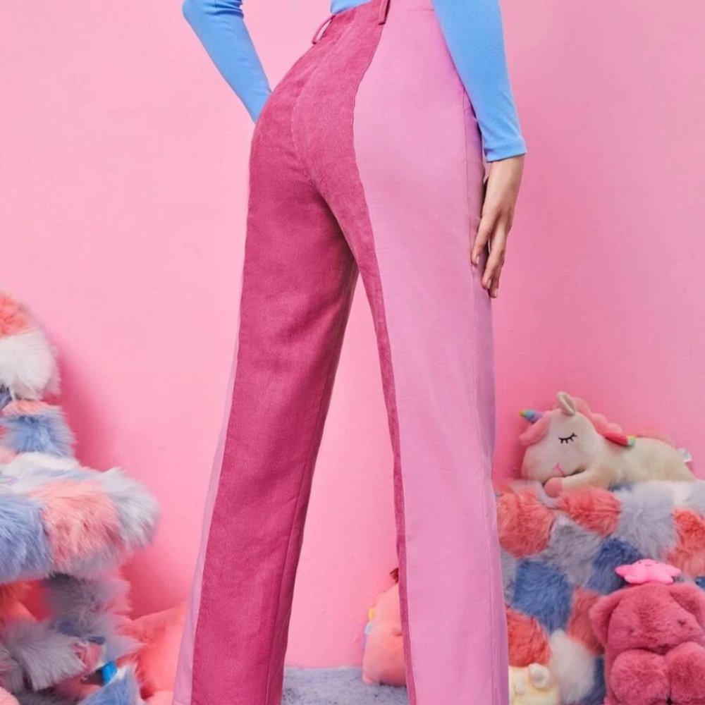 Two Tone Corduroy  Pants - Picture 4 of 5